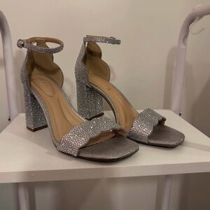 Kelly & Katie Glittering Silver Heels